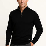 Men's Quarter Zip Sweater Cotton Blend Classic Fit Minimalist Design