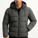 Men's Insulated Puffer Jacket Cotton Blend with Hood