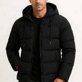 Men's Insulated Puffer Jacket Cotton Blend with Hood