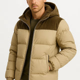 Men's Puffer Jacket Lightweight Insulated with Hood and Pockets