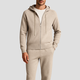 Men's Loungewear Set Wool Zipped Hoodie Jogger Pants