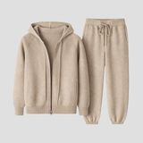 Men's Loungewear Set Wool Zipped Hoodie Jogger Pants