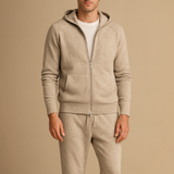 Men's Tracksuit Set Knit Zip-Up Hoodie and Jogger Pants