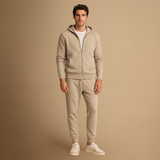Men's Tracksuit Set Knit Zip-Up Hoodie and Jogger Pants
