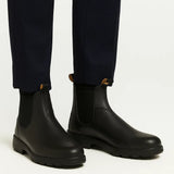 Men's Chelsea Boots PU Leather Ankle Length with Elastic Panels