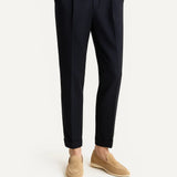 Men's Trousers Modern Fit Cotton Elegant with Folds