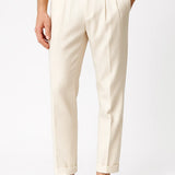 Men's Trousers Modern Fit Cotton Elegant with Folds