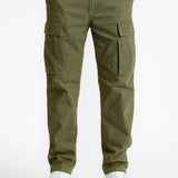 Men's Overalls Cotton Loose Fit Tactical Pants with Elastic Waist