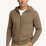 Men's Cardigan Merino Wool Hooded Thick Knit Jacket