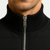 Men's Jacket Hybrid Quilted Knitted Sleeves Polyester Cotton