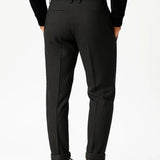 Men's Trousers Wool Blend Structured Fit Slim Tapered Leg