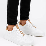 Men's Sneakers Leather Casual Breathable Perforated Design