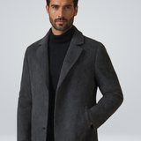 Leonard Men’s Long Wool Overcoat – Timeless Winter Elegance Black