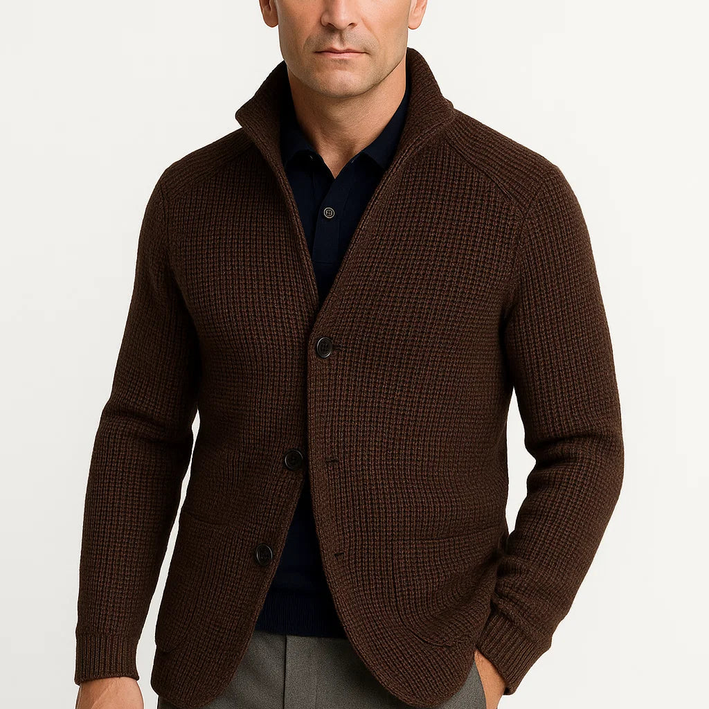 Men's Cardigan Wool Knit Buttoned Casual Comfortable Fit