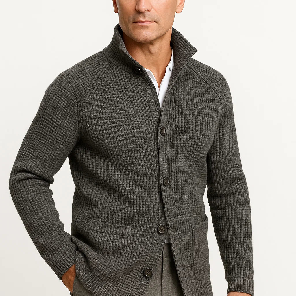 Men's Cardigan Wool Knit Buttoned Casual Comfortable Fit