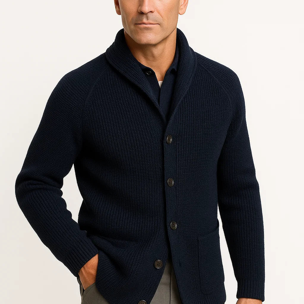 Men's Cardigan Wool Knit Buttoned Casual Comfortable Fit