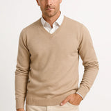 Men's Cashmere Pullover V-Neck Slim Fit Elegant Casual Wear