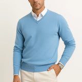 Men's Cashmere Pullover V-Neck Slim Fit Elegant Casual Wear