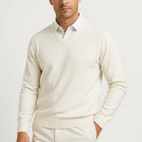 Men's Cashmere Pullover V-Neck Slim Fit Elegant Casual Wear