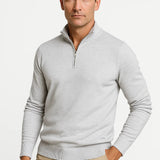 Men's Quarter Zip Sweater Cotton Blend Classic Fit Minimalist Design