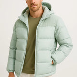 Men's Puffer Jacket Lightweight Insulated with Hood and Pockets