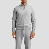 Men's Casual Set Merino Wool Zipper Jacket and Pants