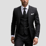 Men's Three-Piece Suit Tailored Slim Fit Blend for Weddings and Groomsmen