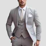 Men's Three-Piece Suit Tailored Slim Fit Blend for Weddings and Groomsmen