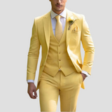 Men's Three-Piece Suit Tailored Slim Fit Blend for Weddings and Groomsmen