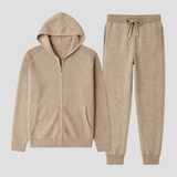 Men's Tracksuit Set Knit Zip-Up Hoodie and Jogger Pants
