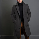 Leonard Men’s Long Wool Overcoat – Timeless Winter Elegance Black