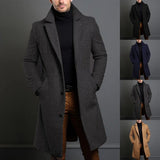 Leonard Men’s Long Wool Overcoat – Timeless Winter Elegance Black