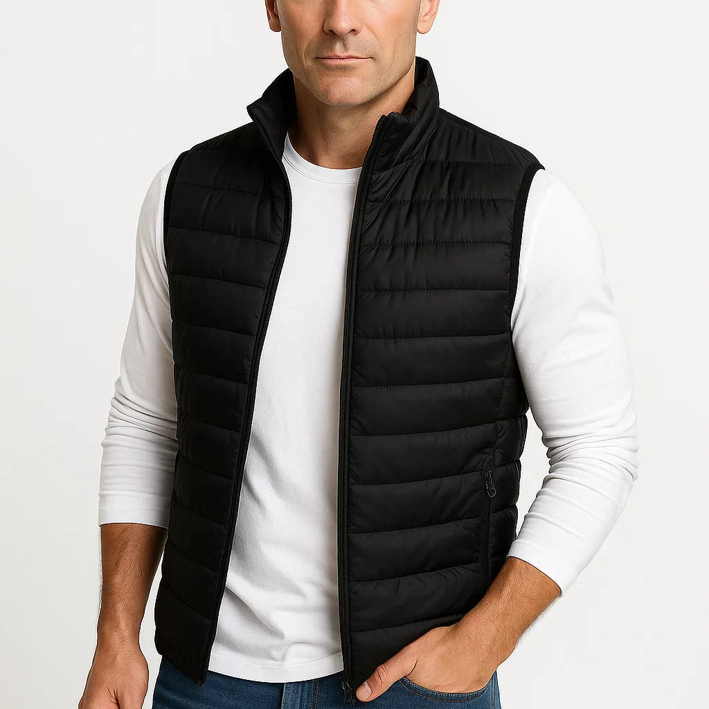 Men's Puffer Vest Cotton-Padded Sleeveless Winter Jacket