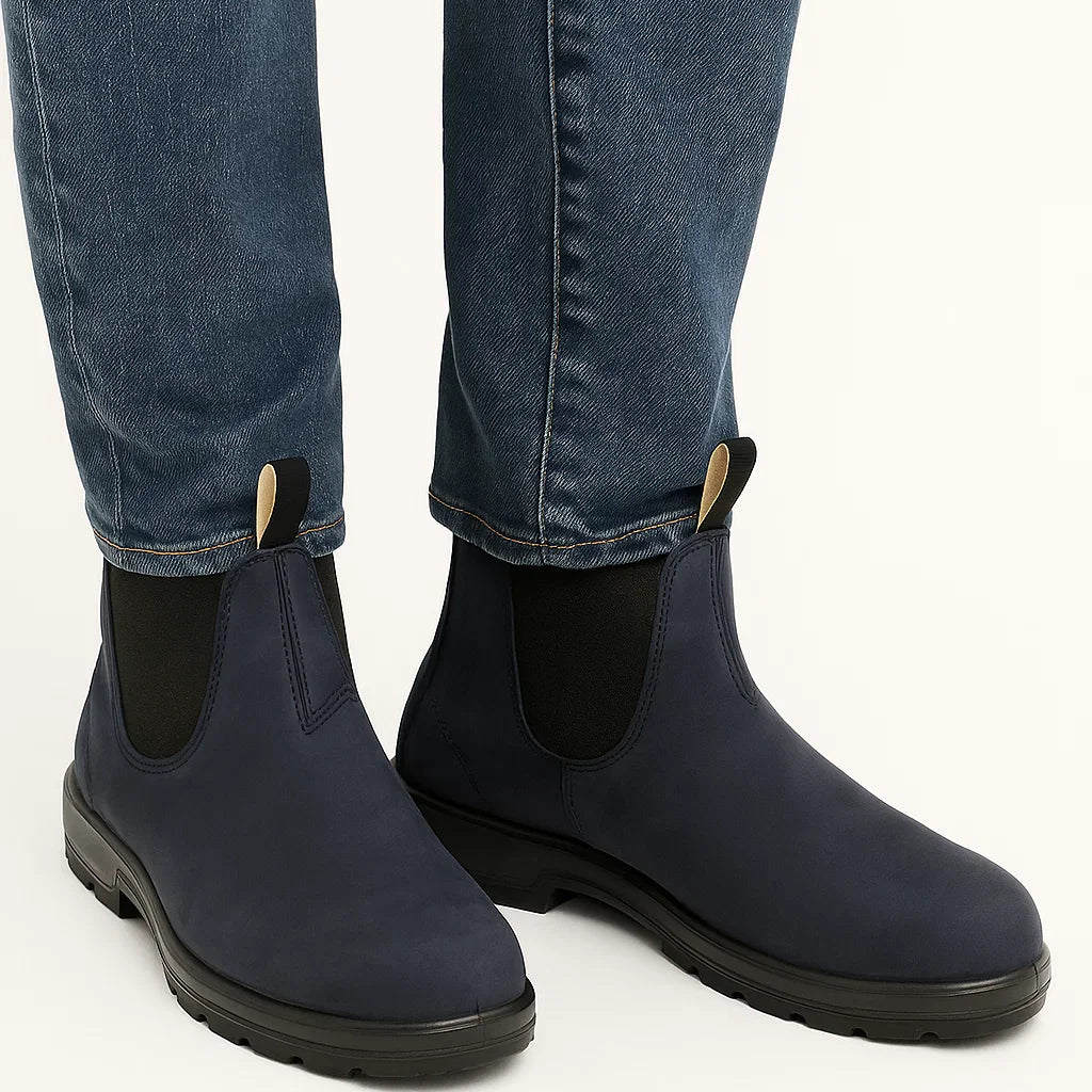 Men's Chelsea Boots PU Leather Ankle Length with Elastic Panels