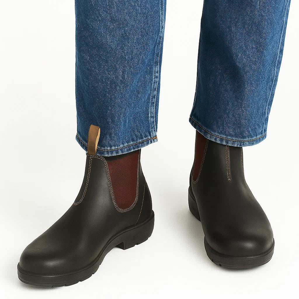 Men's Chelsea Boots PU Leather Ankle Length with Elastic Panels