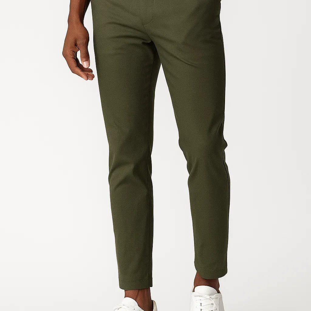 Men's Chino Pants Khaki Stretch Fabric Modern Fit
