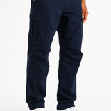 Men's Overalls Cotton Loose Fit Tactical Pants with Elastic Waist