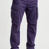 Men's Overalls Cotton Loose Fit Tactical Pants with Elastic Waist