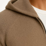 Men's Cardigan Merino Wool Hooded Thick Knit Jacket